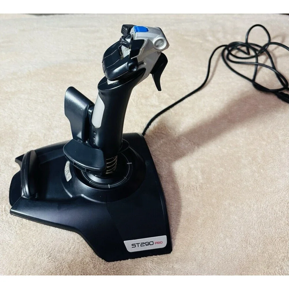 Saitek ST290 Stick Wired USB PC Joystick Flight Stick w/ Throttle Black untested